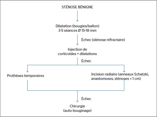 Figure 3. Algorithme de prise en charge des sténoses bénignes de l’oesophage