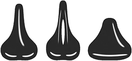 Figure 4 : les différentes formes de selles de vélo