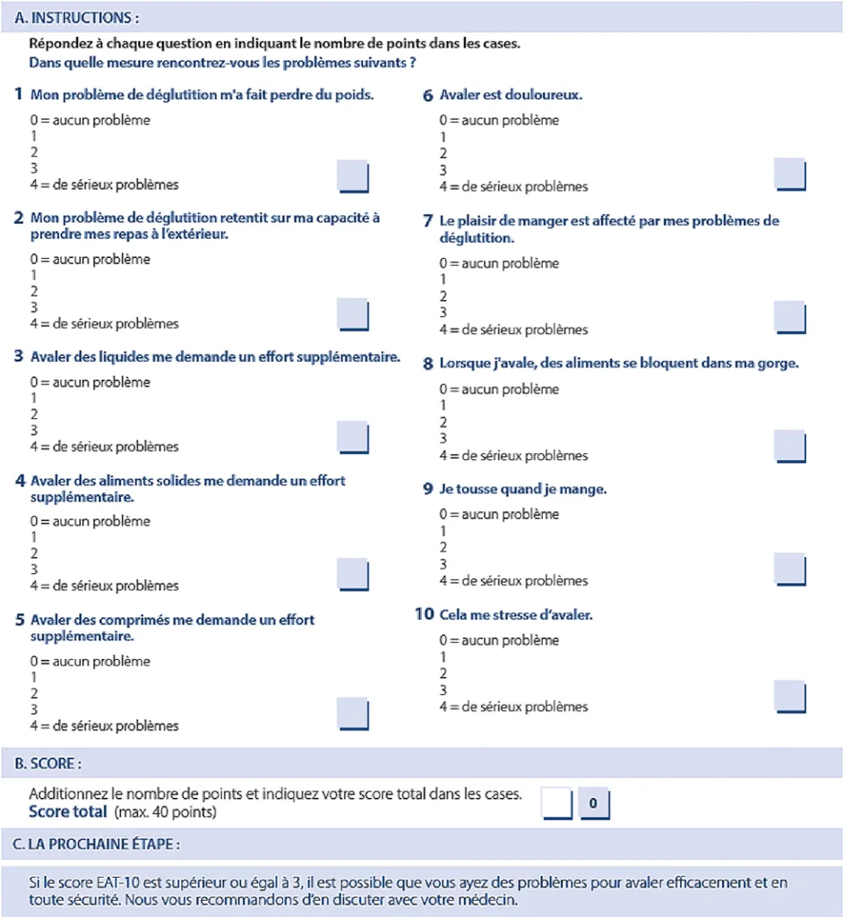 Annexe 1 : Questionnaire EAT-10