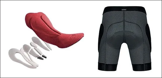 Figure 3 : exemples d’inserts (« peaux de chamois ») ou de cuissards